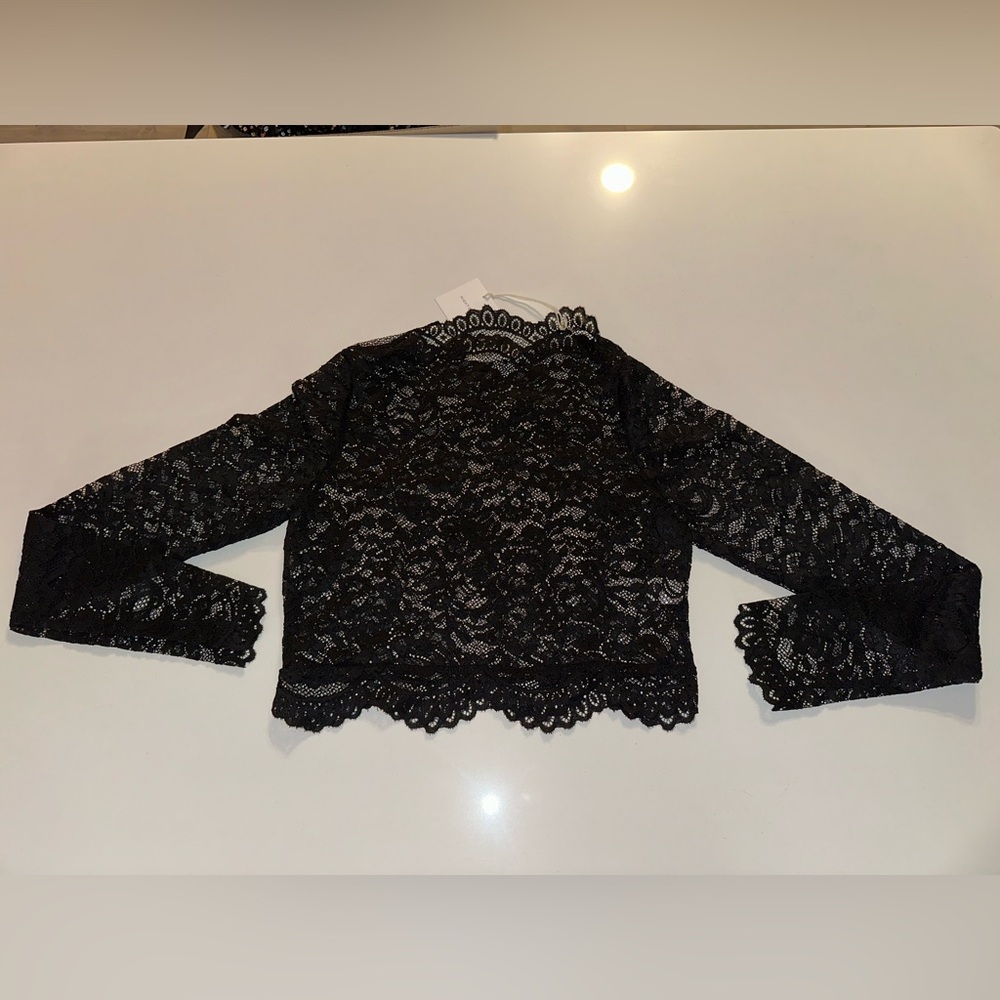 Nightcap “Chartres” black lace cropped long sleeve top & pencil skirt set S - Picture 5 of 16